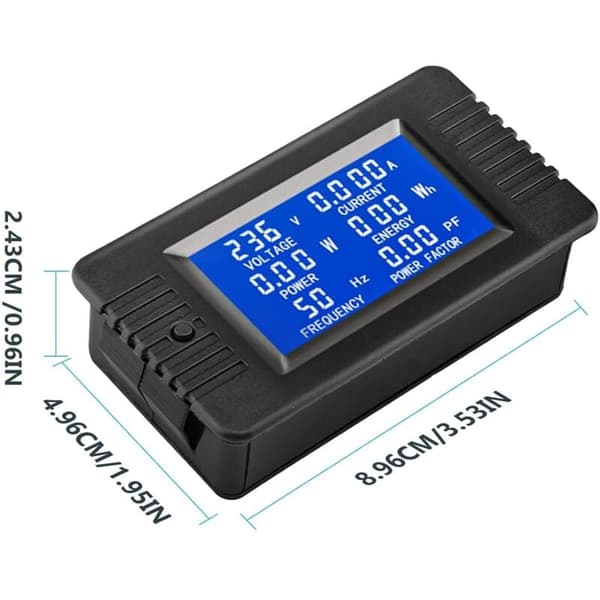 6-i-1 LCD digitalt amperemeter voltmeter AC effektmåler husholdnings energimåler CT lukket type panel 80-260V 100A