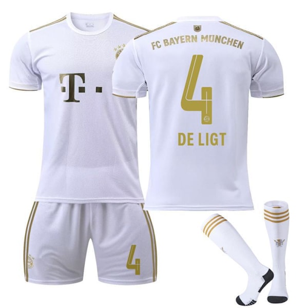 22-23 Bayern vierasvalkoinen numero 17 Mane 6 Kimmich 4 De Ligt 25 Muller 10 Sane jalkapallopaita 2223 Bayern vierasnumero 25 XL 2223 Bayern away number 25 XL