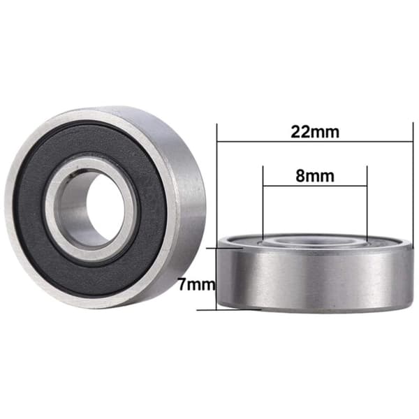 100 stk. 608 2RS Lejer 8x22x7mm RS Kuglelejer med Fedtforsegling til Skateboard