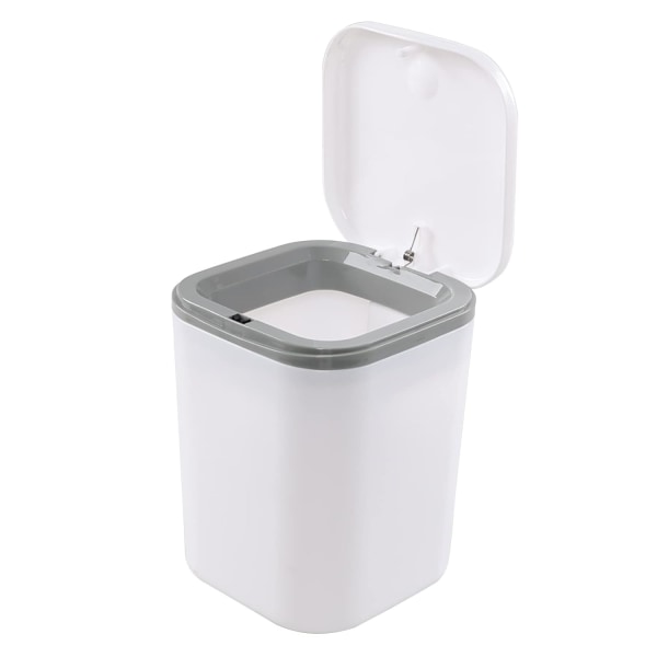 2 liter mini papirkurv for skrivebord, små små papirkurver i plast, hvit
