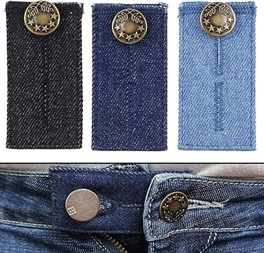 Belteforlenger for Jeans og Bukser, Sett med 3, Midjeutvider opp til