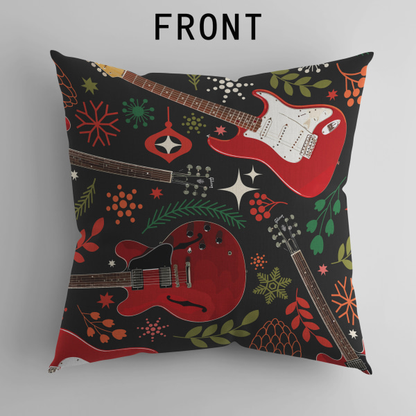 2 stk eksplosive hjemmemøbler kort plysj trykt malt gitar moderne klem putetrekk pute nattbord pute Short plush 2-sided printing 45x45cm