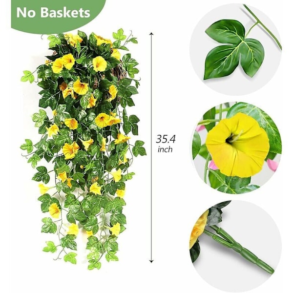 Konstgjorda Hängande Blommor Utomhus Gloria Mattutine för Trädgård, Balkong, Vägg, Bröllopsdekoration
