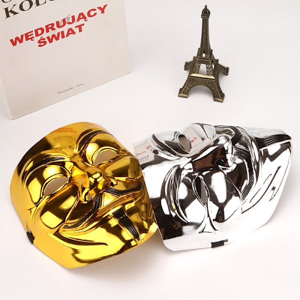 V för Vendetta-mask filmtema mask V ansikte monstermask Electroplating gold