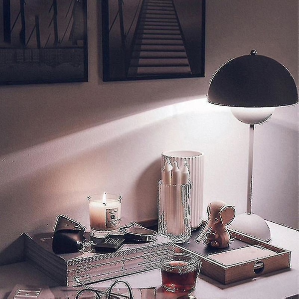 Nordisk genopladelig blomst bordlampe senglampe bordlampe svamp soveværelse borddekoration natbordslampe natlamper[hk] Pink Pink