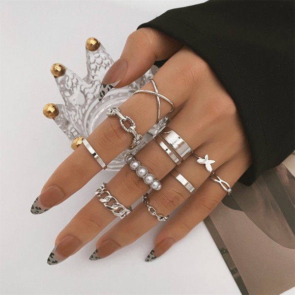Fashion damring öppen ring ledring lillfinger ring set Amazon ZCR273