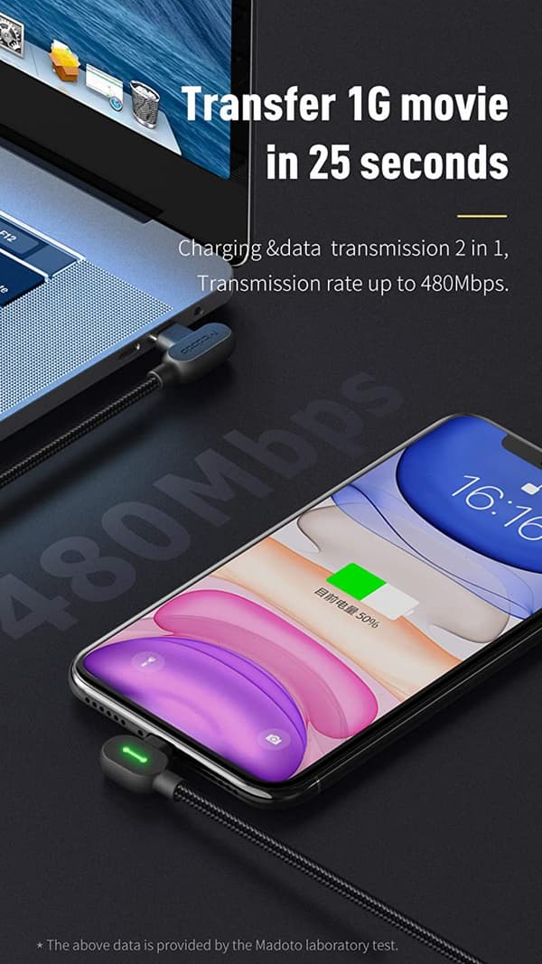 Typ C - Phone 11 Pro Max/11 ] Mcdodo 90 asteen kaksoiskulma
