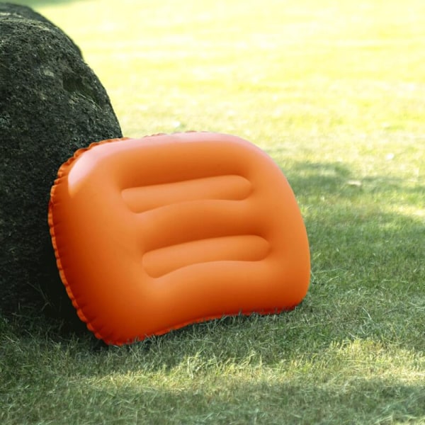 Uppblåsbara Campingkuddar Orange 2-pack Kompakta och Ultralätta Strandkuddar för Resor, Vandring och Bergsklättring