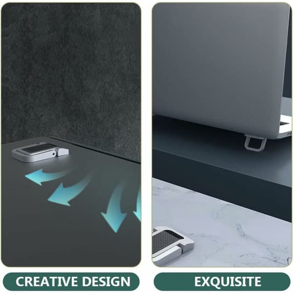 Foldbart laptopstativ med kølepude - Kompatibelt med alle laptops, justerbart ergonomisk design