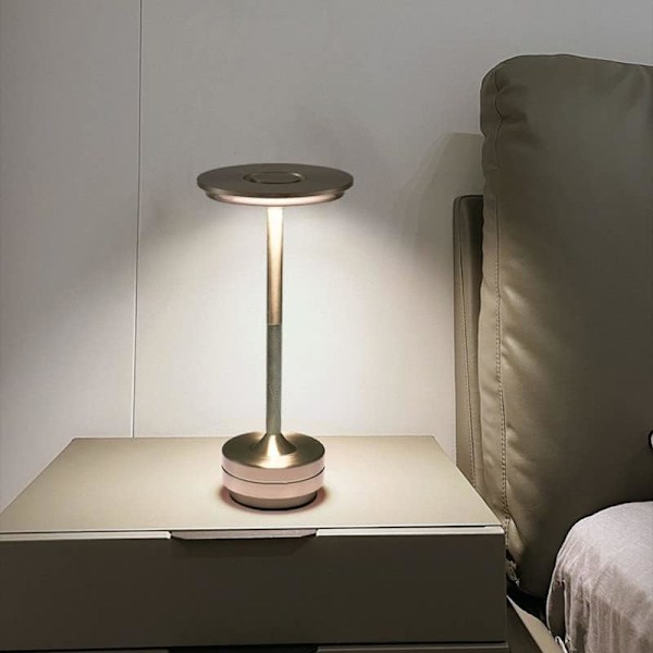 Sladdlös I-formad metallisk bordslampa med touchsensor, 3 färger dimbar laddningsbar skrivbordslampa Silver A-1pc