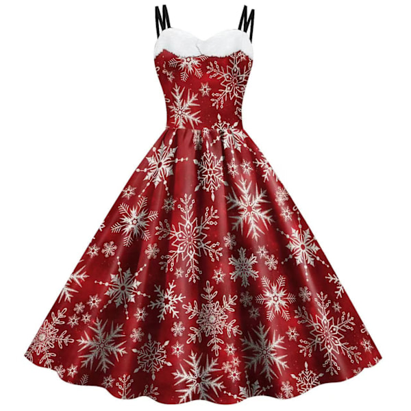 Snowflake Digital Printing Dress Women Suspender Women's Casual Dress