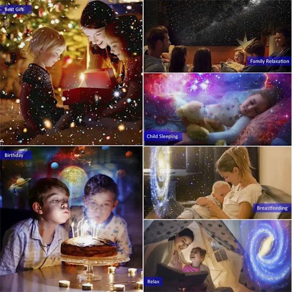 Nattlampa Galaxyprojektor Stjärnhimmelsprojektor Tin (13 sets of films)