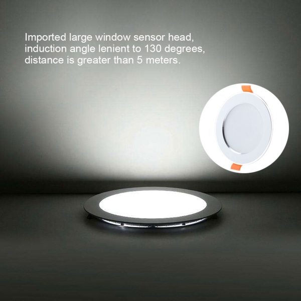AC85-265V 9W LED-loftlampe med menneskelig kropsbevægelsessensor induktionsdownlight