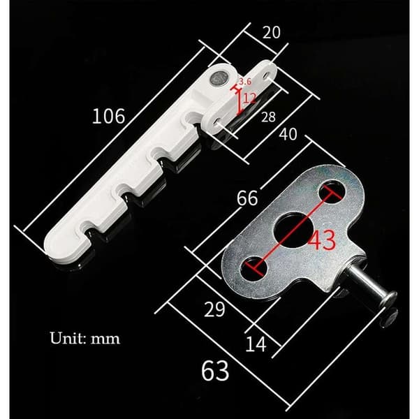 Vindusbegrenser barnesikring lås anti-klem ventilasjon utadslående hvit