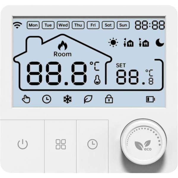Smart WiFi Termostat med Appstyrning - Programmerbar Elektrisk Värmekontroll för Element och System
