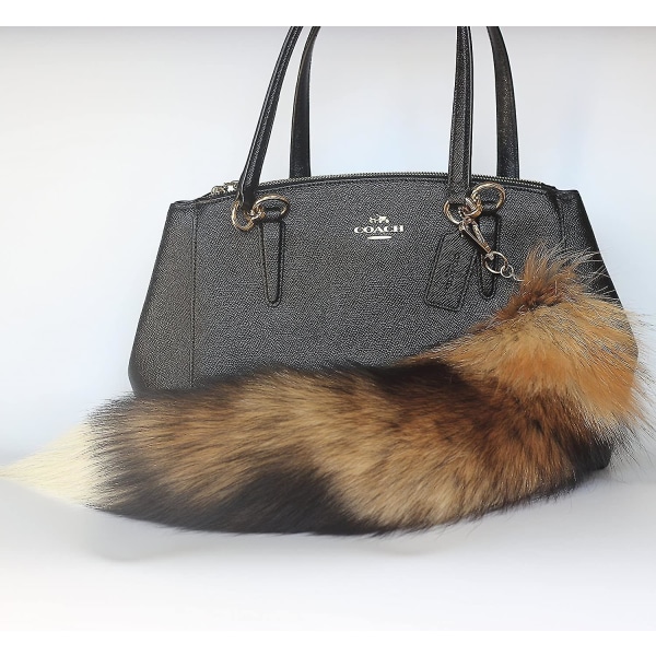 Fox Tail Fur Nyckelring - Superstor og fluffy Cosplay Toy Veske Tilbehør