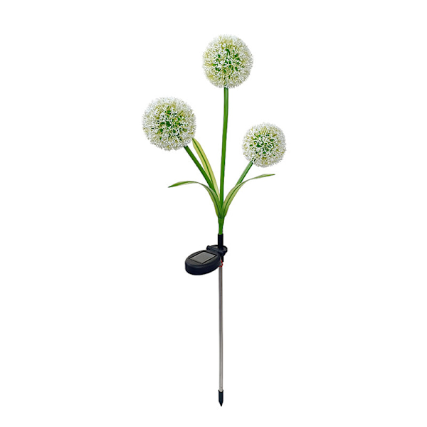 3-hodet solcelle-løvetannlys utendørs bakkeinnsatt plen hage dekorativt lys LED løkball blomst landskapslys Changliang oval large panel 1 Dandelion