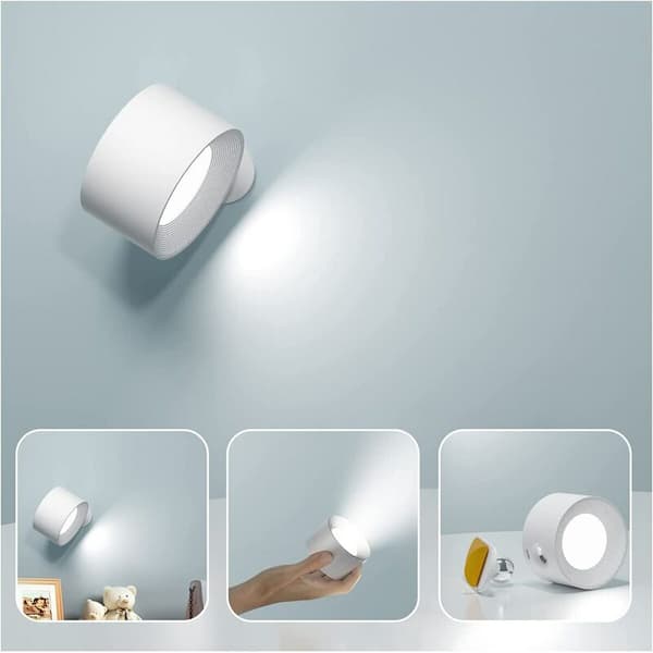 LED-lamppu, USB-lataustelineellä, 2000 mAh, 3 valaistustilaa, valkoinen