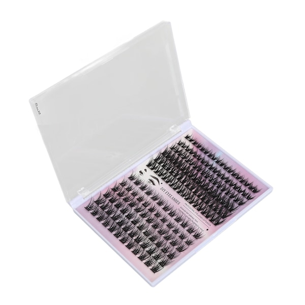 126 Clusters DIY Vippeforlængelsessæt D Curl Fluffy Individuelle Vippeforlængelser Sæt med 3 ml Vippelim Dual End Pincet med Sort Do