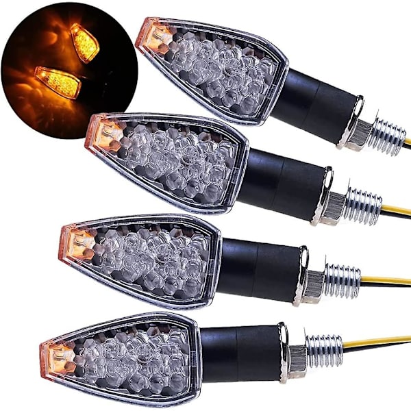 14 LED-blinkers för motorcykel, 12 V, vattentäta, universella blinkers för motorcykel, scooter, fyrhjuling, cruiser, terräng