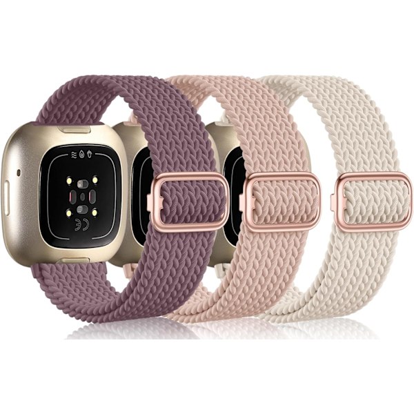 Joustava punottu nyloninen urheiluranneke Fitbit Versa -kelloon - yhteensopivat rannekkeet (Sense/Sense 2)