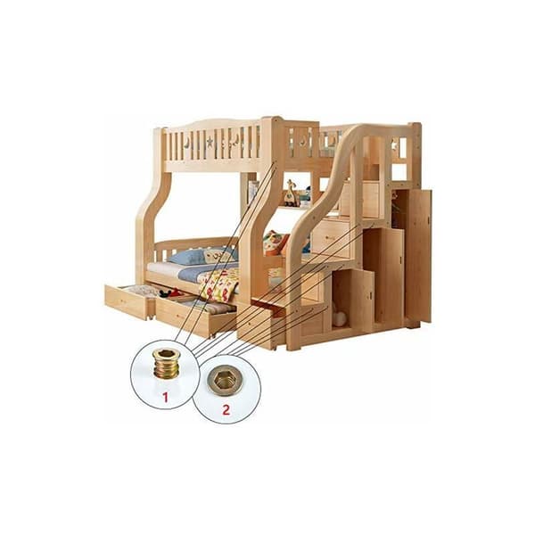 40 M8x15mm Puuruuvikierreinsertit - Kuusikulmaiset puumutterit