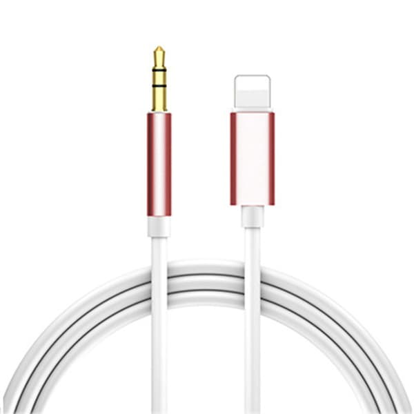 Aux-kabel til iPhone - Aux-kabel til bil - Apple til 3,5 mm Aux-kabel - 1m rosa 1m