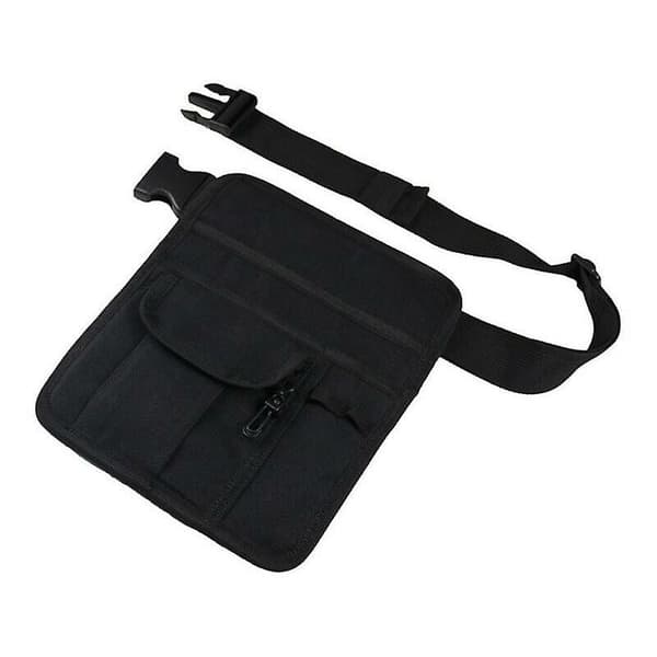 Restaurant Server Forklæde til Tjener, Servitrice - Multipurpose Bæltetaske til Gæstebog, Tablet, Penge, Penne og Mønter med Ruller SORT 20,5 x 25,5 cm
