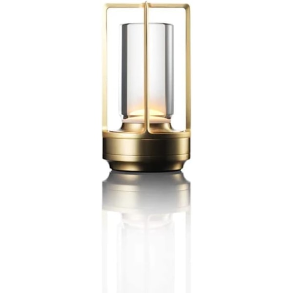 Sladdlös I-formad metallisk bordslampa med touchsensor, 3 färger dimbar laddningsbar skrivbordslampa Gold B-1pc