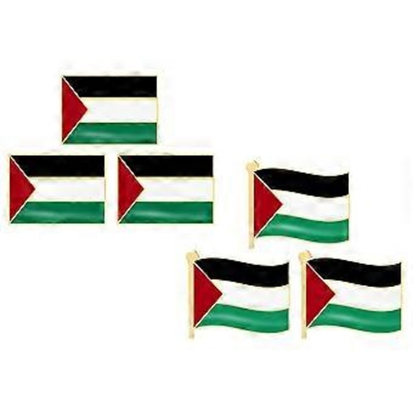 6 st Palestina Flagga Broscher Metall Slagstift Flagga Stift Herr Kostym Brosch Kläder Badge