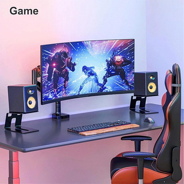 Studiomonitorstativ, 2-pack högtalarstativ för skrivbord eller bokhylla, stabila högtalarstativ för hemmastudio eller kontor
