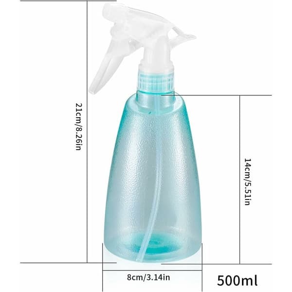 500ML Tomma Sprayflaskor med Pump - 2-pack, Rosa och Grön, för Hushåll, Trädgård och Växter - Hållbara Sprayflaskor i Plast