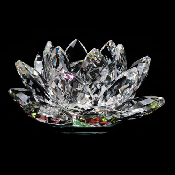 60 mm kvarts kristall lotus blomma hantverk glas figurer gåva röd
