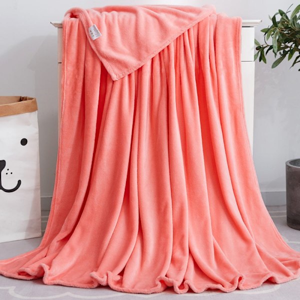 Enfärgad filt Coral Fleece Filt Present Luftkonditionering Filt Flanell Filt Yoga Cover Filt Jade färg 100 * 140cm bandförpackning