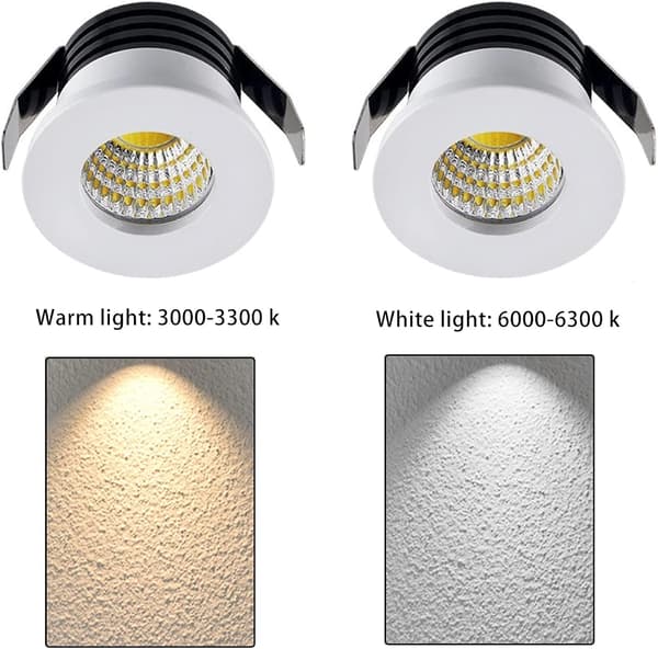 3w LED infällda spotlights mini takdownlight kit varmt ljus 5-pack