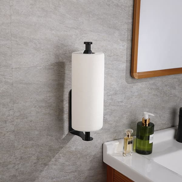 Papirhåndkleholder, rustfritt stål, 12x4 tommer, svart