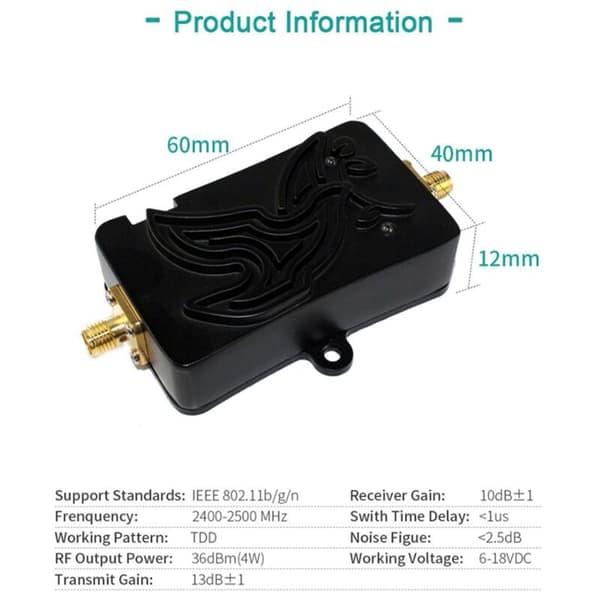 2,4 GHz Wi-Fi Signalforstærker, BT ZigBee WLAN (EU-stik)