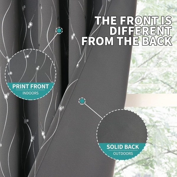 Pimennysverhot Pituus 84X52in 2 Paneelia Set Grommet Therma