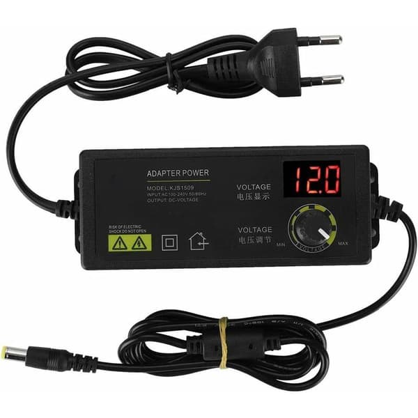 60W 2.5A 3-24V Dimbar Strömadapter, Justerbar Spänningsströmförsörjning Hastighetskontroll-100-240V EU