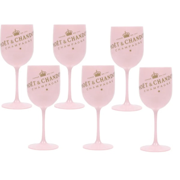 500ml Moet Champagne Flutes Glas Plast Akryl Champagne Glas Vinglas ROSA 6PCS PINK 6PCS