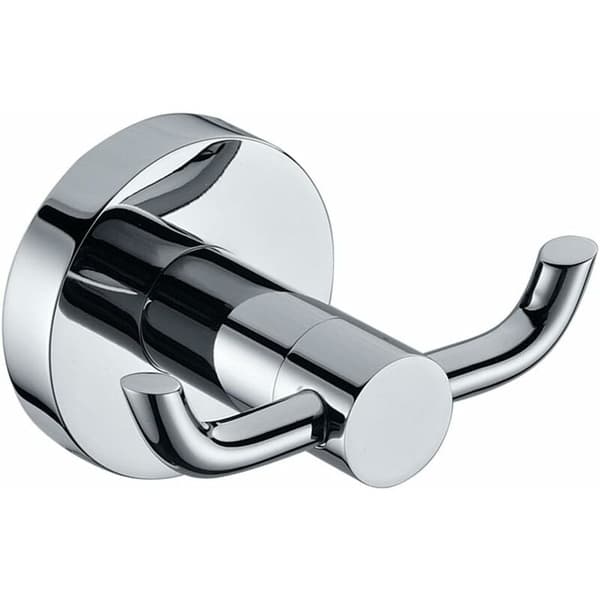 Moderne polert krom solid messing veggkroker sett med 2 for baderomshåndklestang og kleshenger