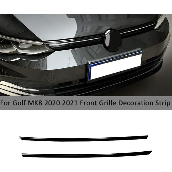 For Golf 8 MK8 2020 2021 Gloss Sort Bil Støtfanger Grill Dekor Stripe Deksel