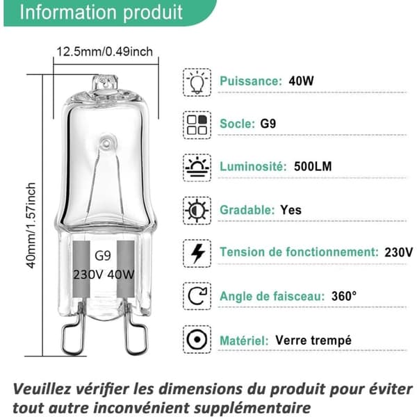 G9 halogenlampor 40w varmvit 2700k dimbara 10-pack
