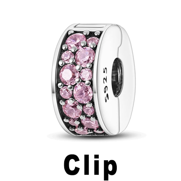 925 Sterling Sølv Clip Charms Sikkerhetskjede Charm Silikon Stopper Perle Passer Smykker Laging For Pandora Armbånd T Diy PTC512