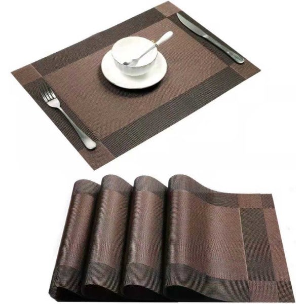 PVC Liukumattomat PVC-tabletit, lämmönkestävät tabletit, ruokapöydän keittiömatto (4 kpl), kulta