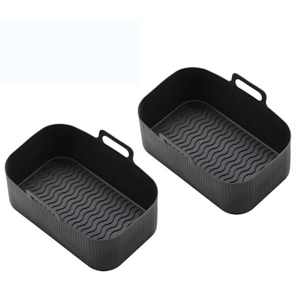 2-pak Luftfriturebakker, Silikone, Sort