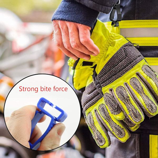 2 multifunktionella handskklämmor förhindrar att kroken tappas bort. Handskklämma Säkerhetsklämma Handskgreppshållare för handskar Glasögon, hjälmar, handdukar, blå