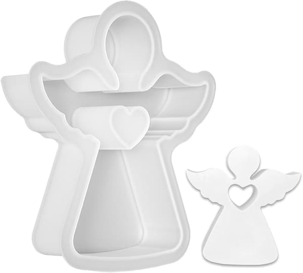 2/4 Påskehare Silikonformer for Baking, Lyslaging og Håndverk (1 Liten Engel)