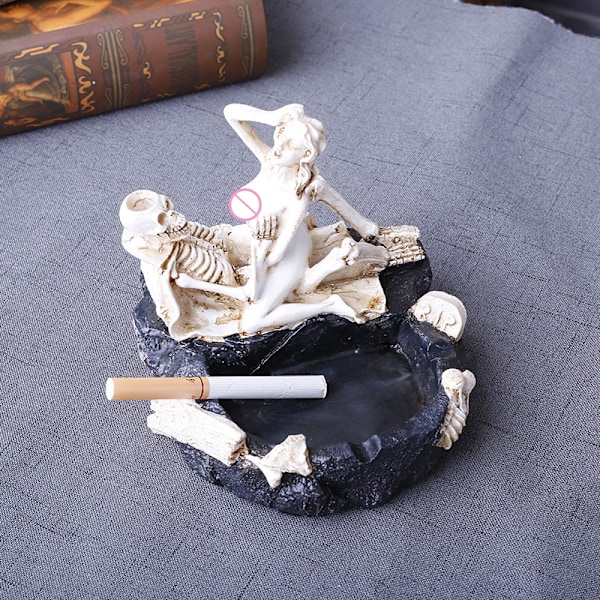 Halloween Dødningehoved Askebæger Multipurpose Resin Håndværk Personlig Skrivebordsdekoration til Hjem, Stue Kontor Dekoration Style Two