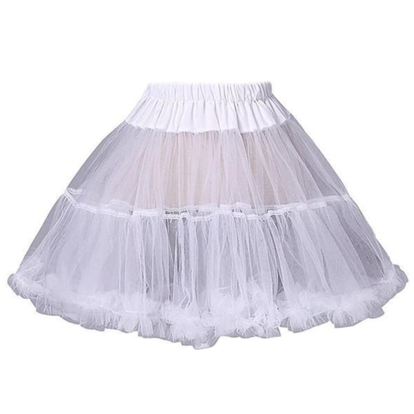 Kvinder Piger Ruffle Kort Underskørt Solid Hvid Farve Fluffy Bubble Tutu Nederdel P